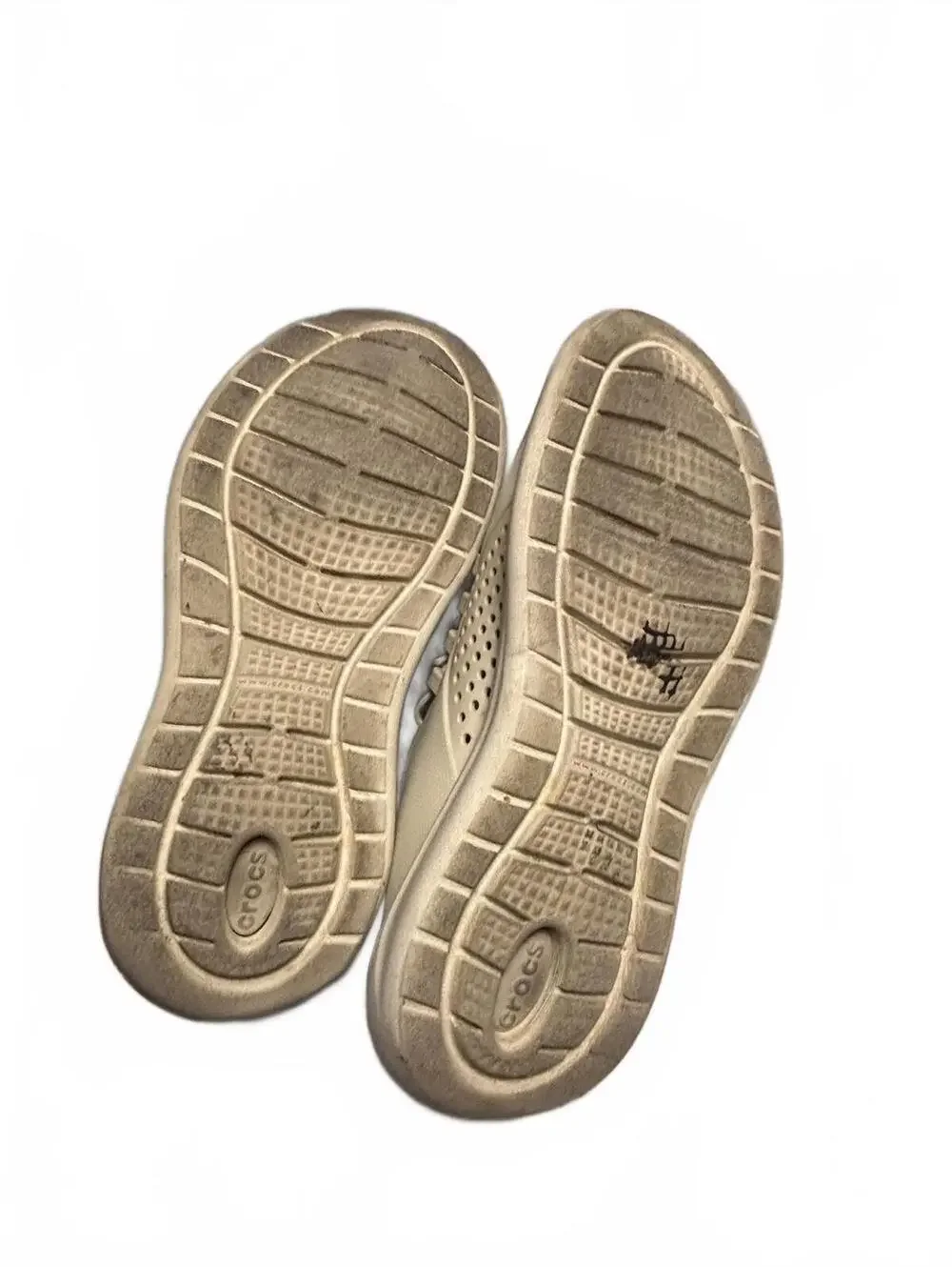 Crocs junior 5 Beige Perforated Lightweight Sneakers